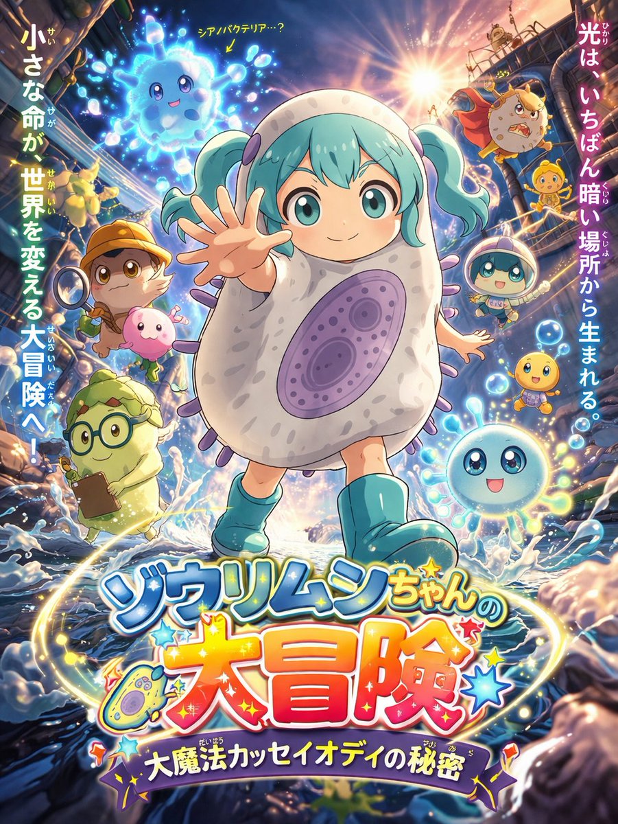 Anime Movie Poster: Paramecium-chan's Great Adventure generated example