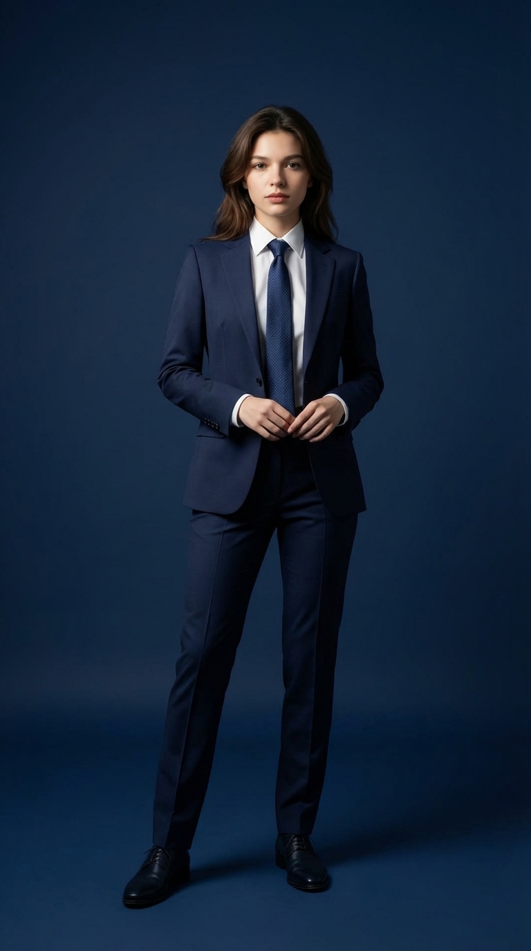 Business Portrait in Navy Suit generated example
