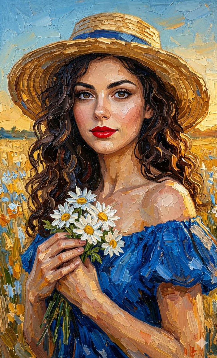 Impasto Oil Painting Portrait generated example