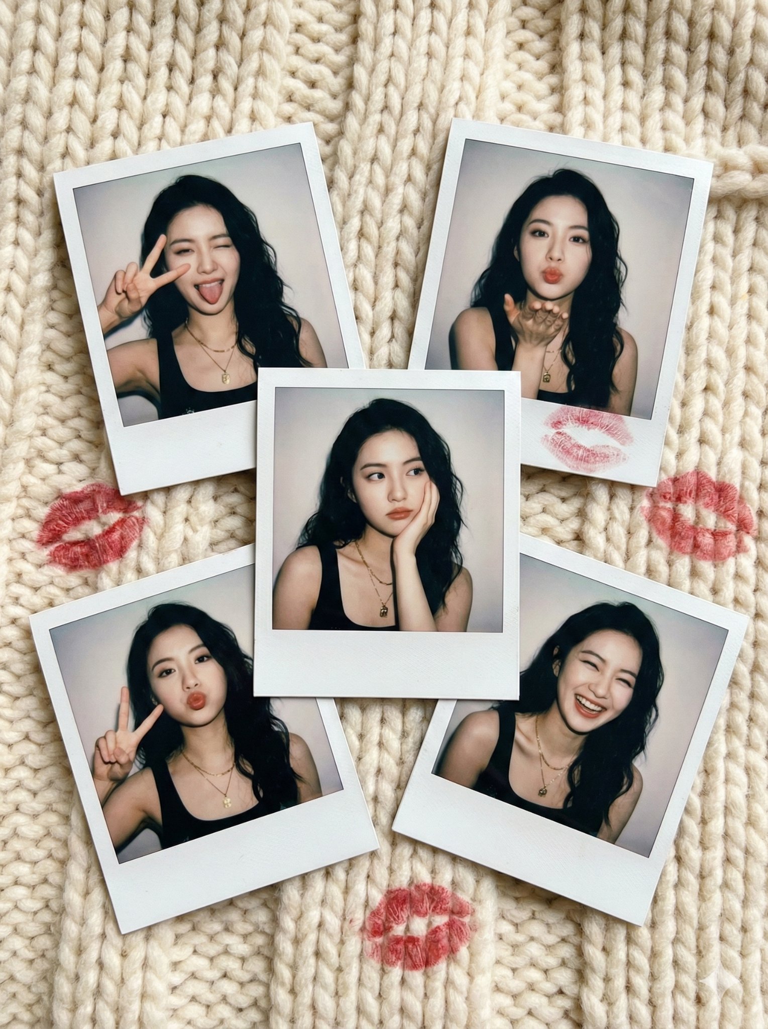 Vintage Polaroid Photo Set generated example