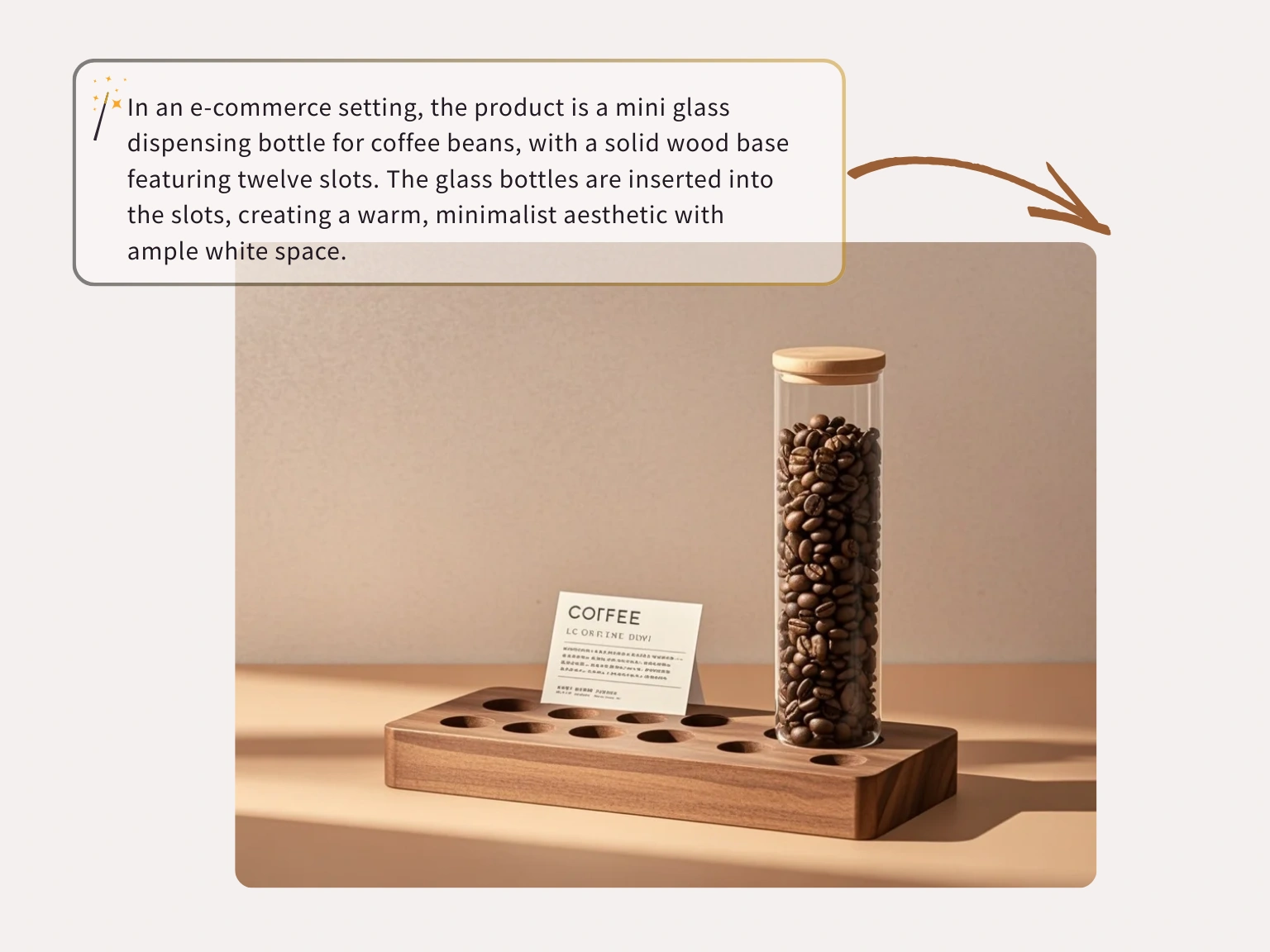 Minimal coffee display prompt board